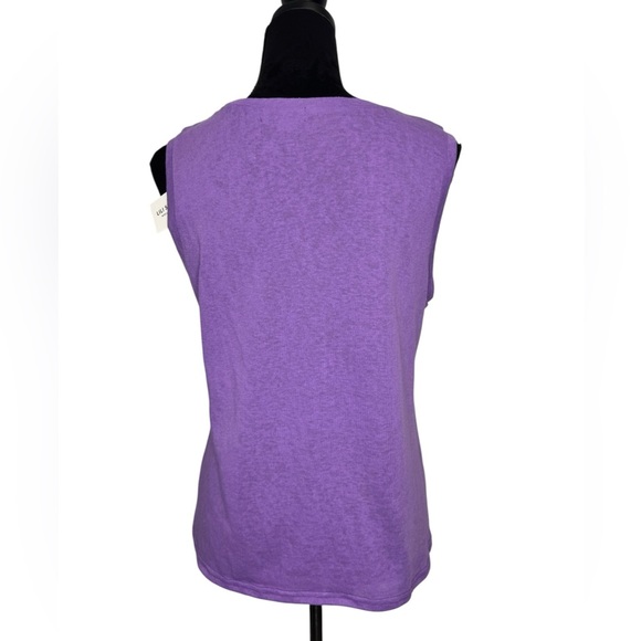 Lili Sidonio Molly Bracken Linen Blend Sleeveless Top Purple - Picture 4 of 10